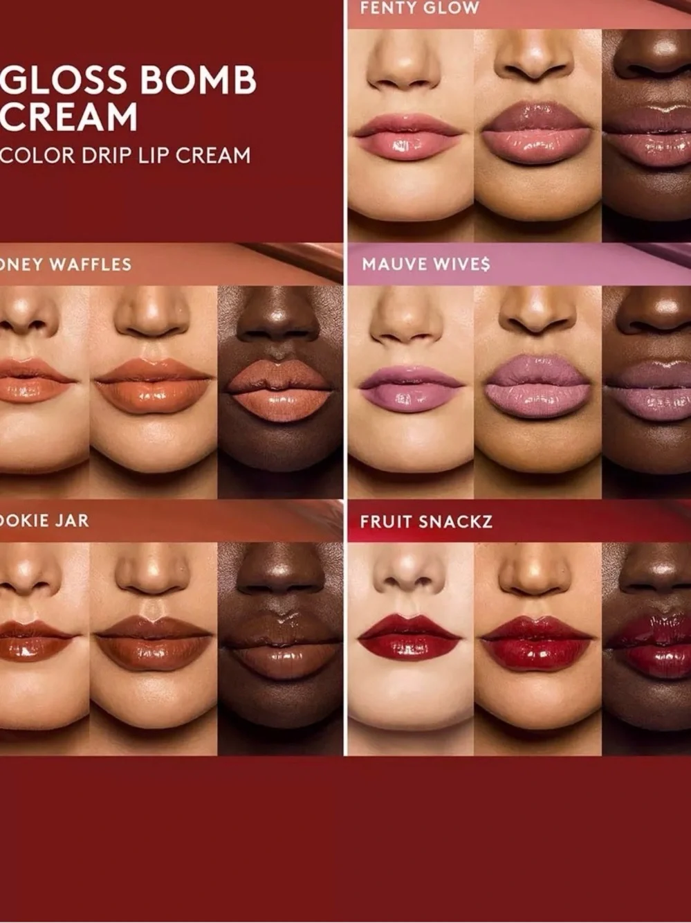 NWT FENTY BEAUTY by Rihanna Gloss Bomb Cream Color Drip Lip Cream Mauve Wives 🆕